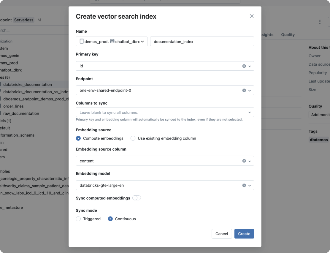 Create AI Search index