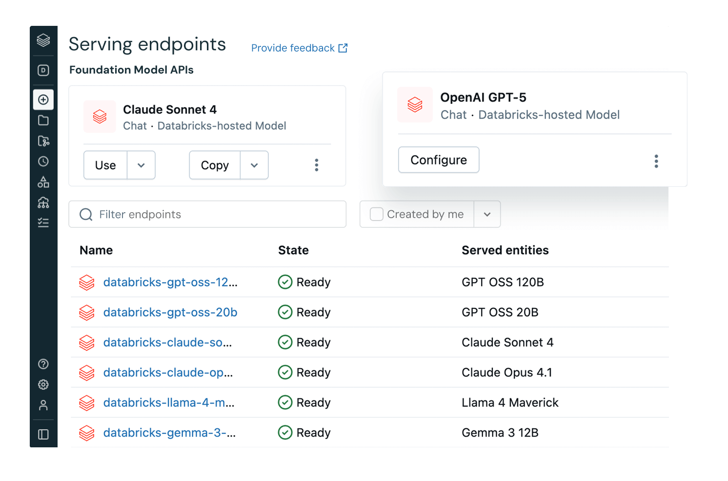 serving endpoints