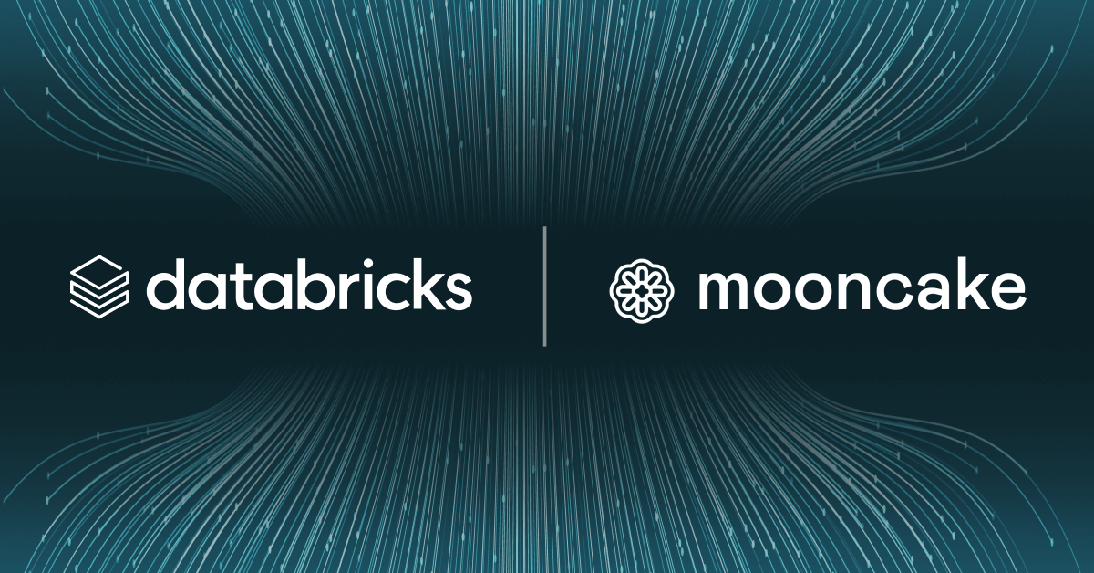 Databricks and Mooncake logos on a digital background.