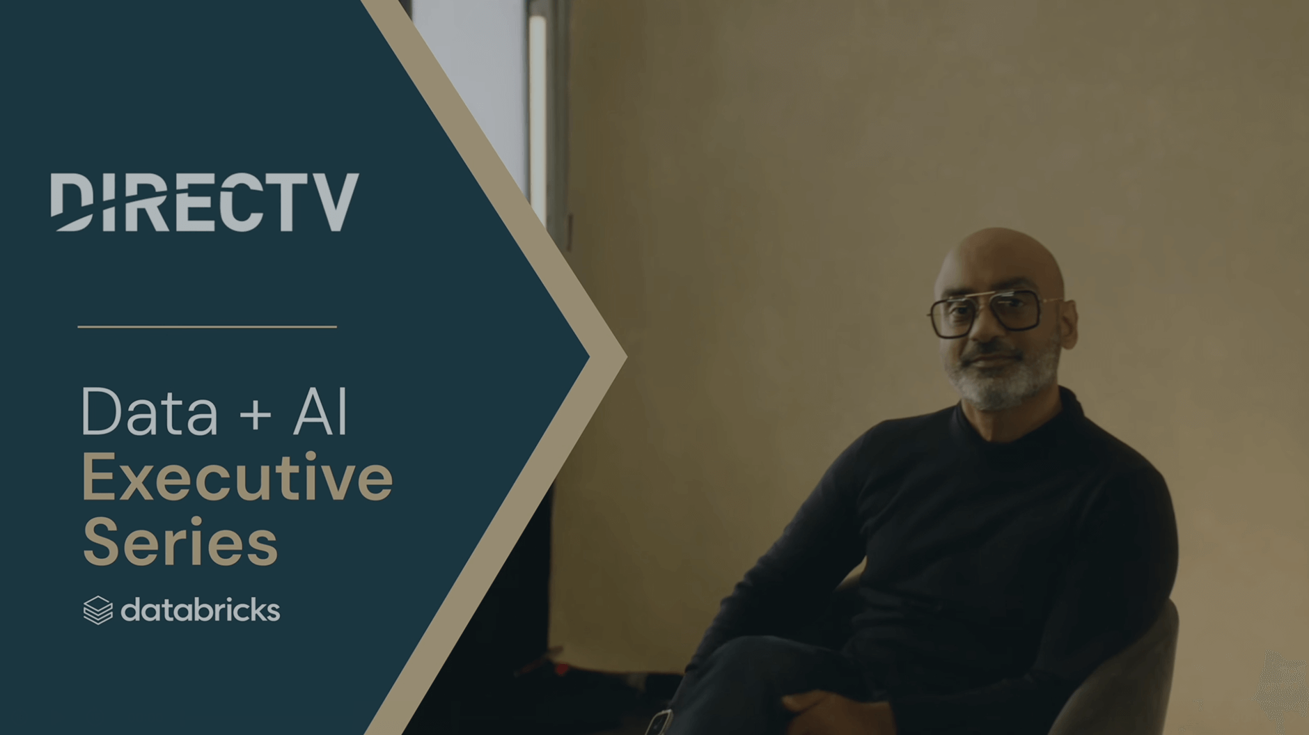 Man in glasses seated for DIRECTV Data + AI talk