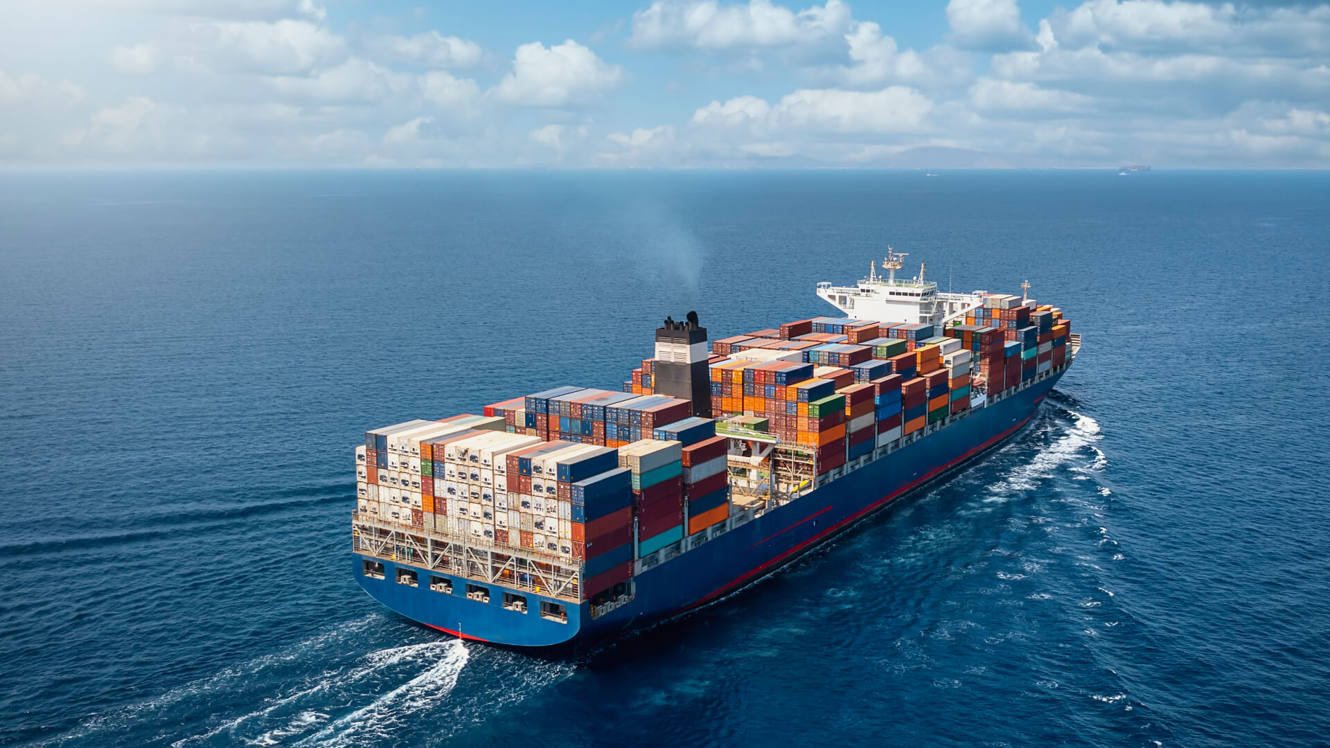 A picture of a ship in the ocean