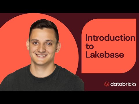 YouTube-style thumbnail with text “Introduction to Lakebase” beside a blurred‑face presenter on a red and dark background with the Databricks logo.
