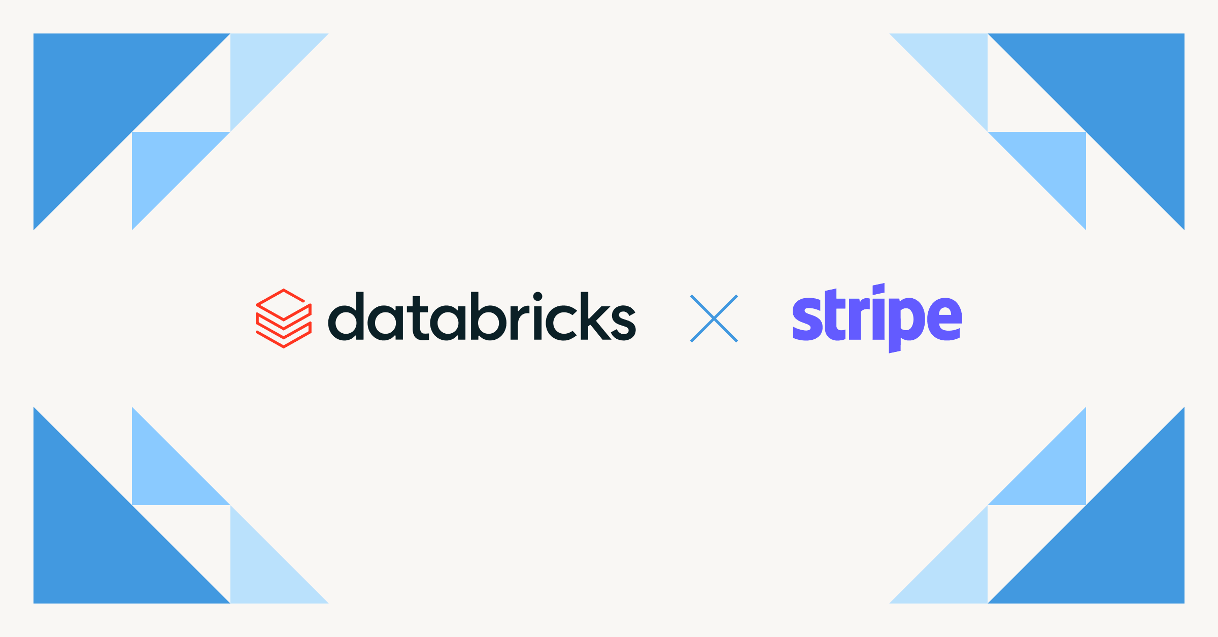 Databricks logo X Stripe logo.