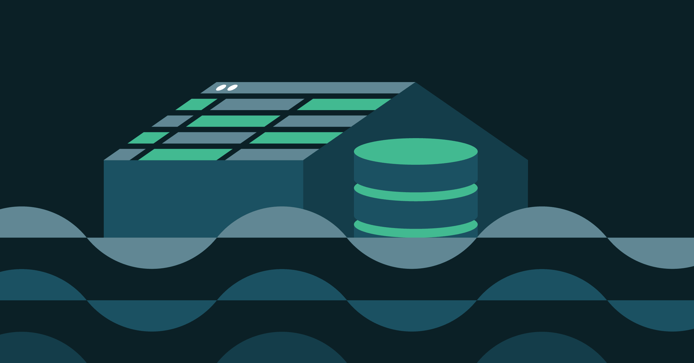 Data center and database in a data lake.