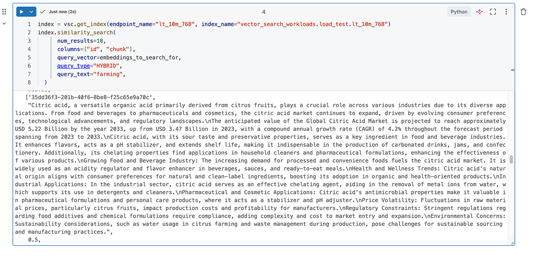 Hybrid search in one API
