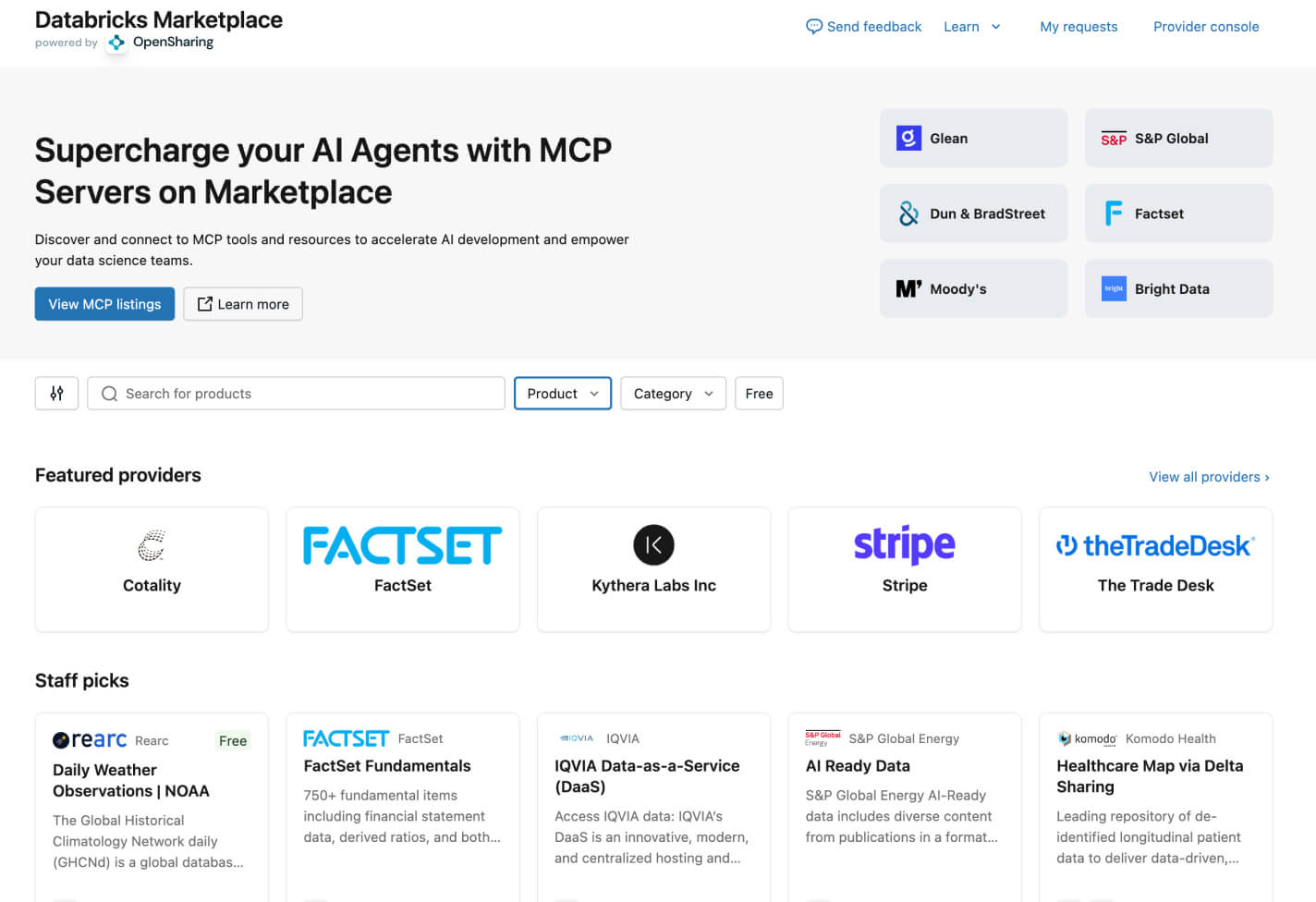 Databricks Marketplace for AI & data solutions.