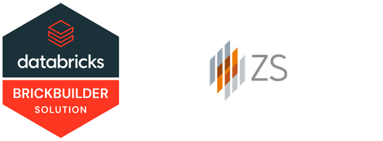 Databricks Brickbuilder Solution and ZS logos.