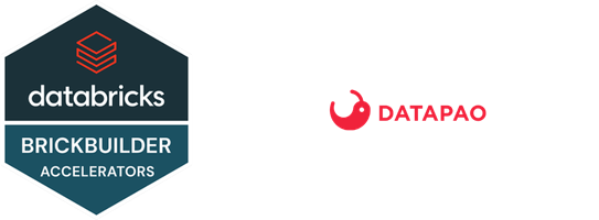 Databricks Brickbuilder Accelerators & Datapao logos.