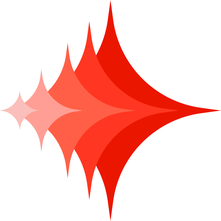 Red starburst shapes, growing and darkening.