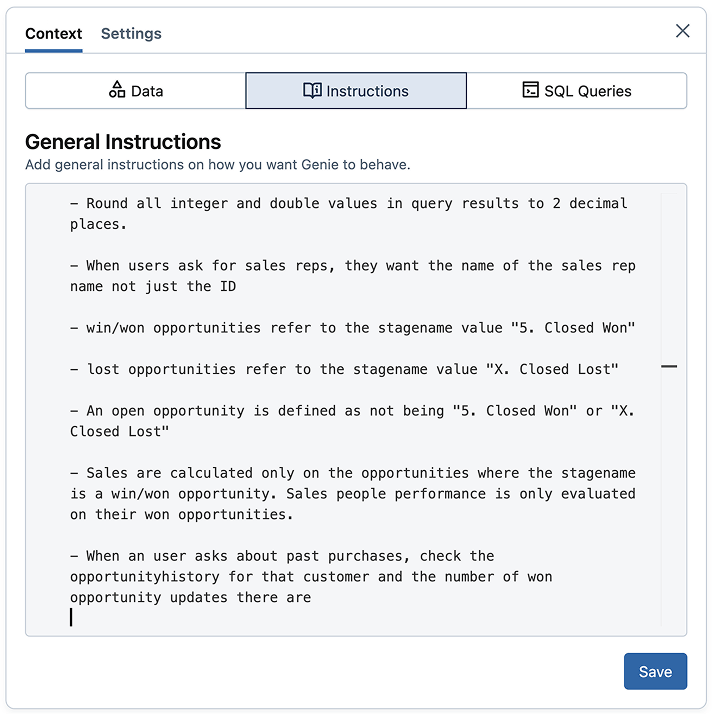App instructions tab with list of rules