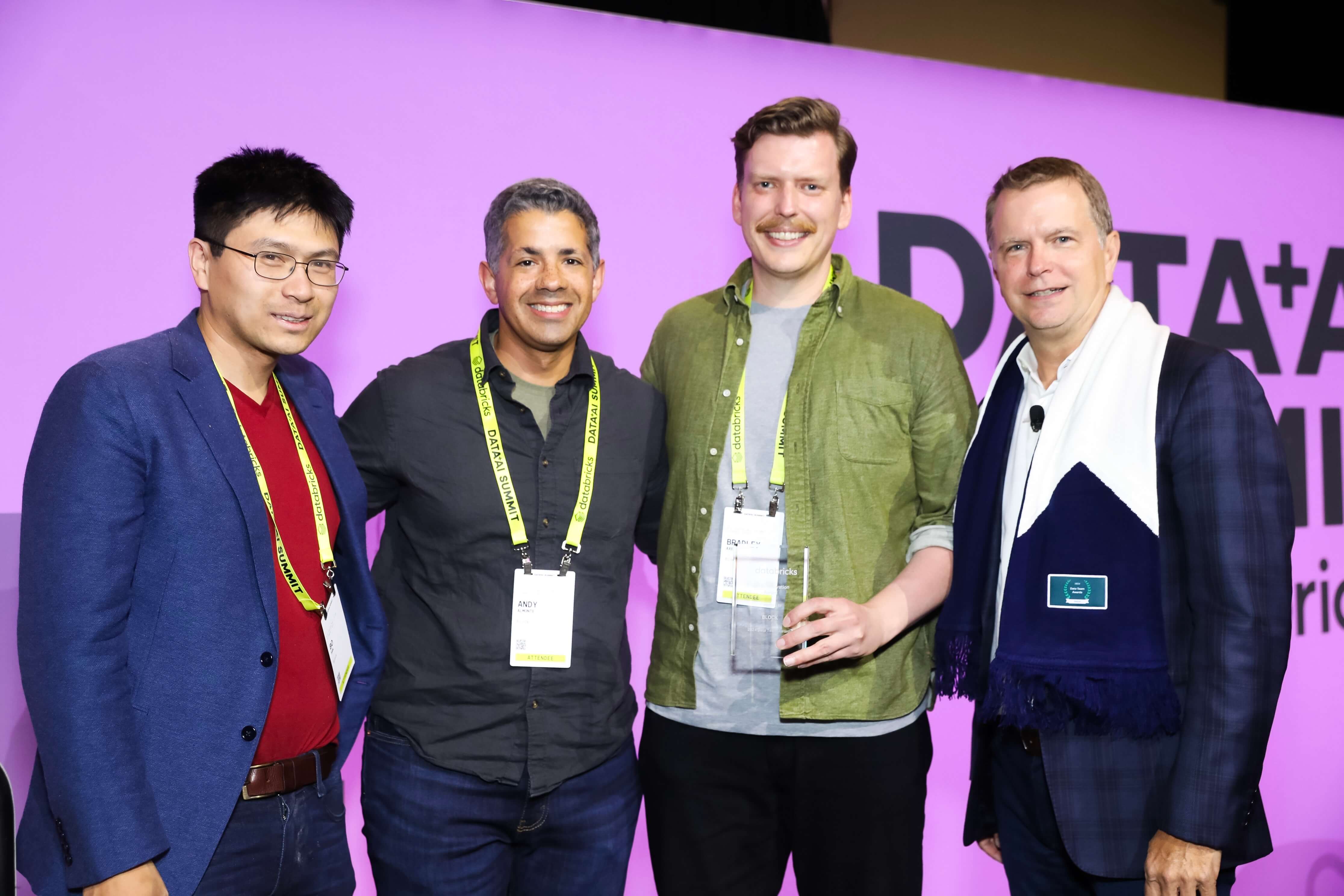 Block data team posing with the GenAI Innovation award.