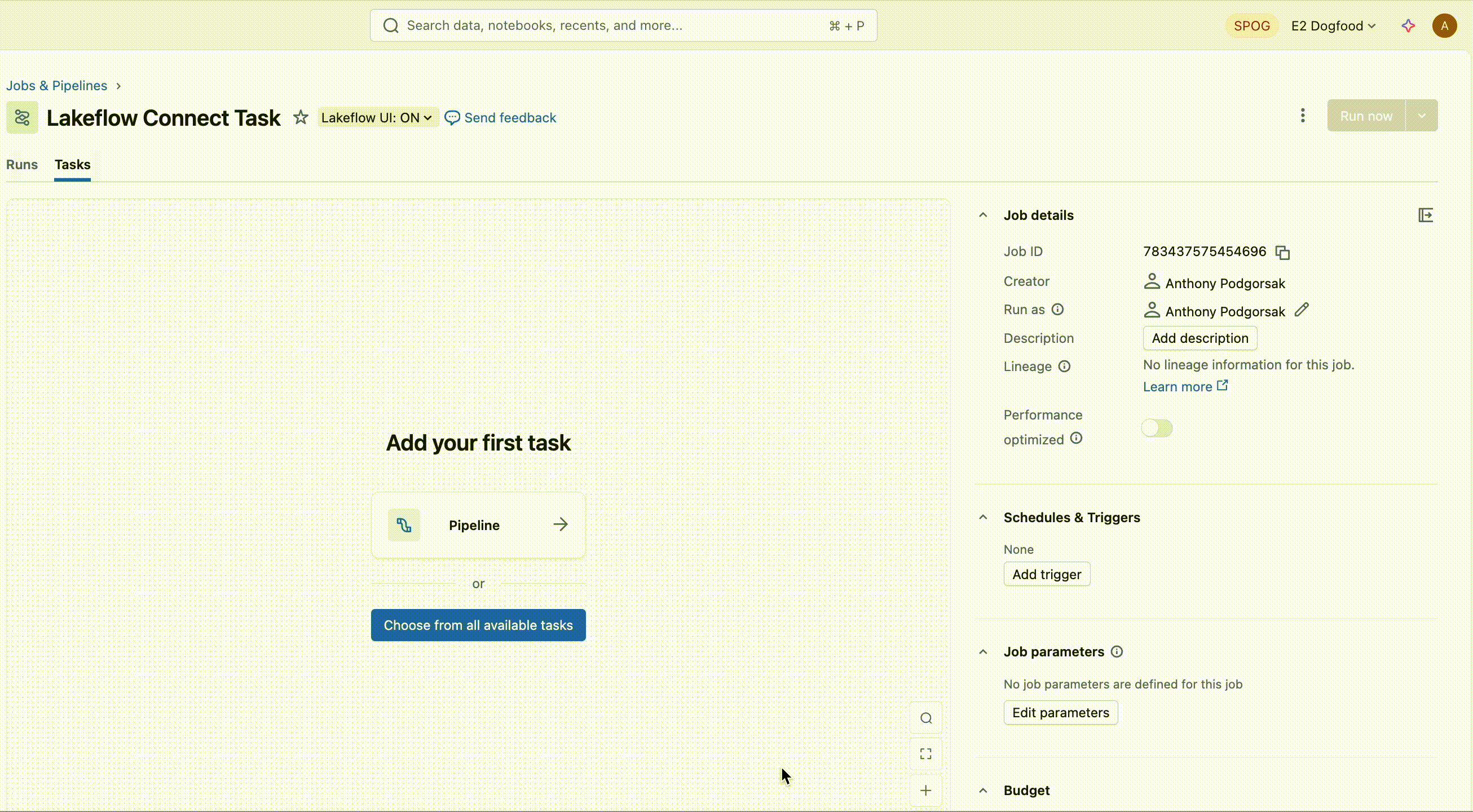 Animation of Lakeflow Connect in Jobs, now generally available
