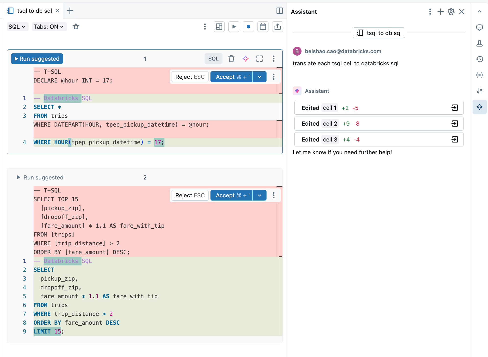Code migrations using Edit Mode