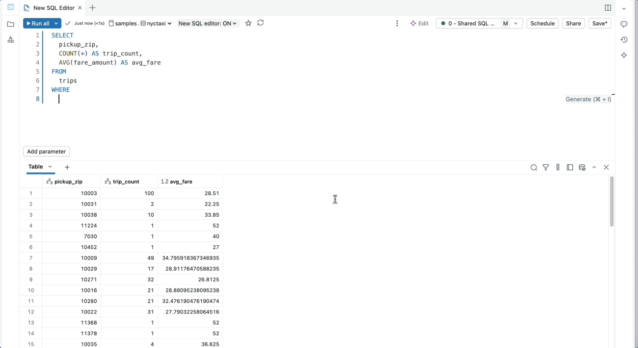 Introducing the New SQL Editor | Databricks Blog