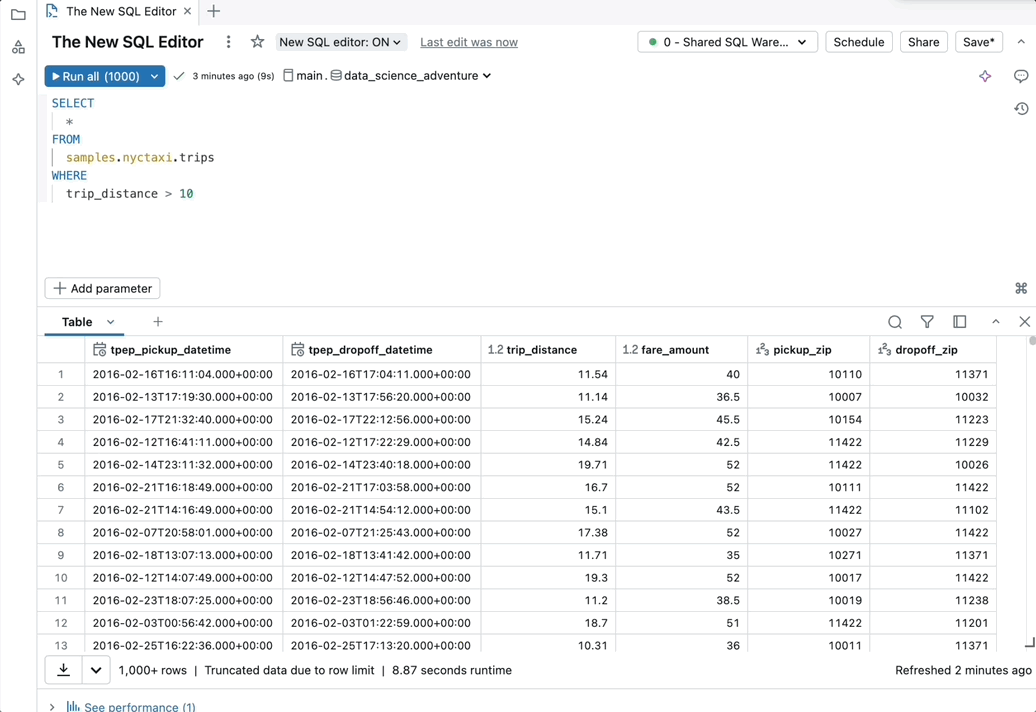 Introducing the New SQL Editor | Databricks Blog