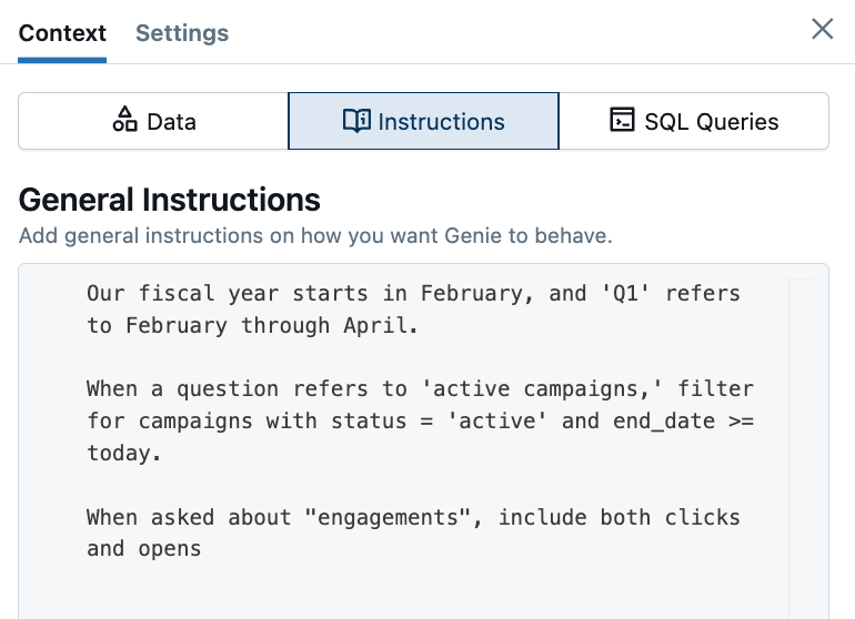 Databricks Genie space