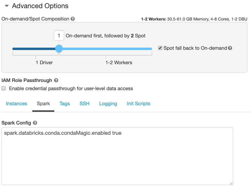 Figure 1. Enable the Feature at Cluster Creation