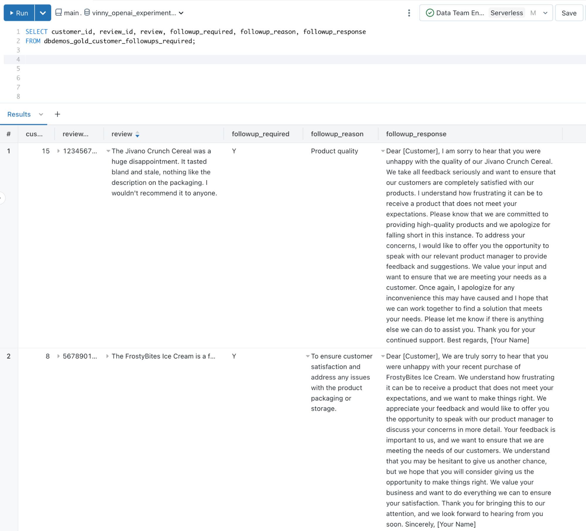 Actioning Customer Reviews at Scale with Databricks SQL AI Functions