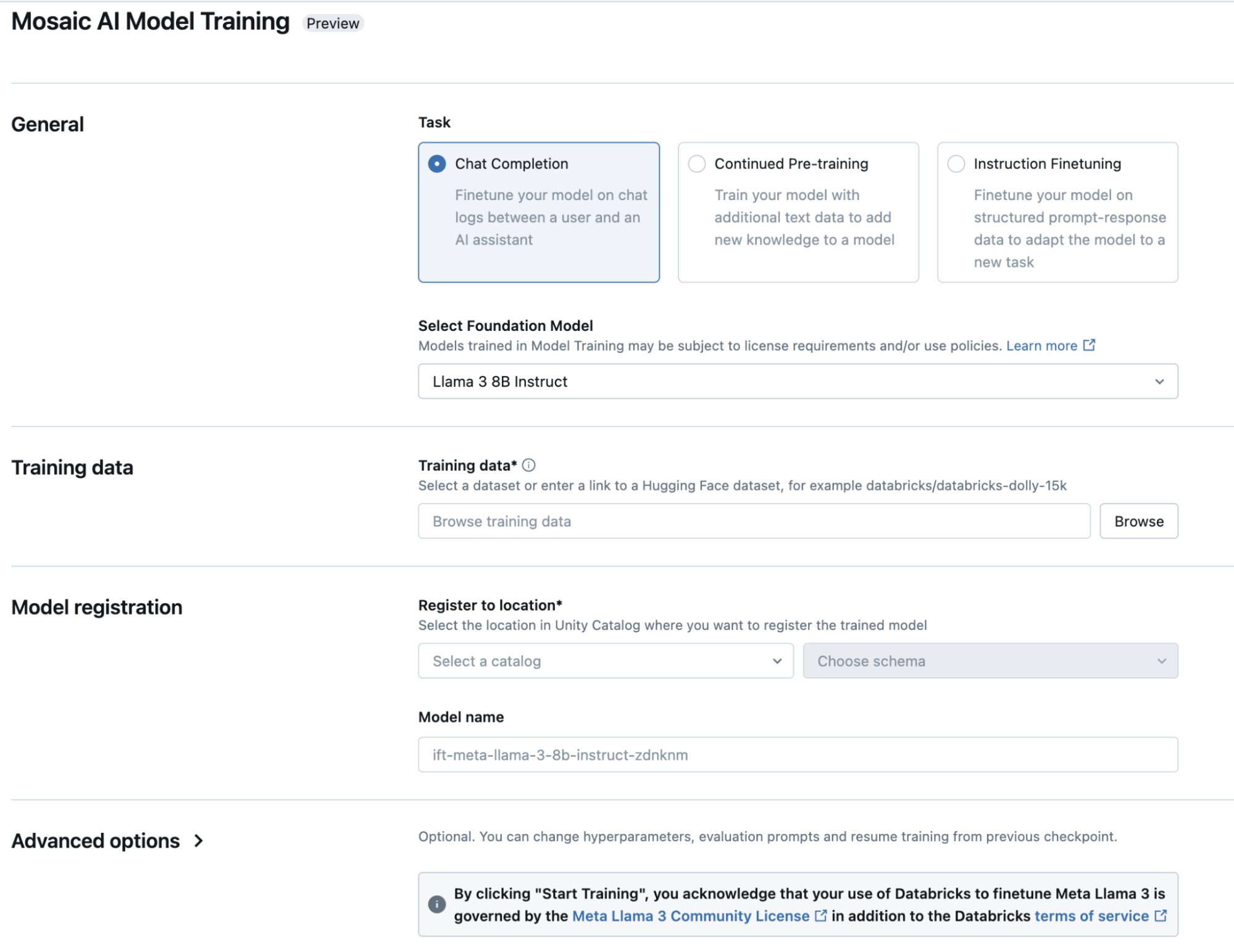 Mosaic AI Model Training