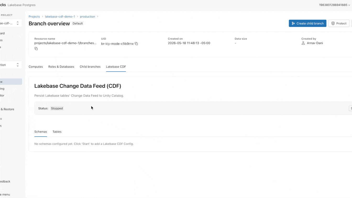 set up Lakebase CDF in just a few clicks.