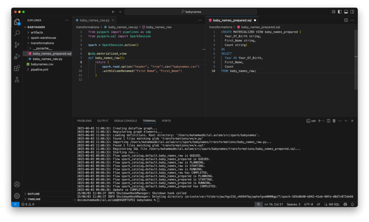 Spark Declarative Pipelines in action