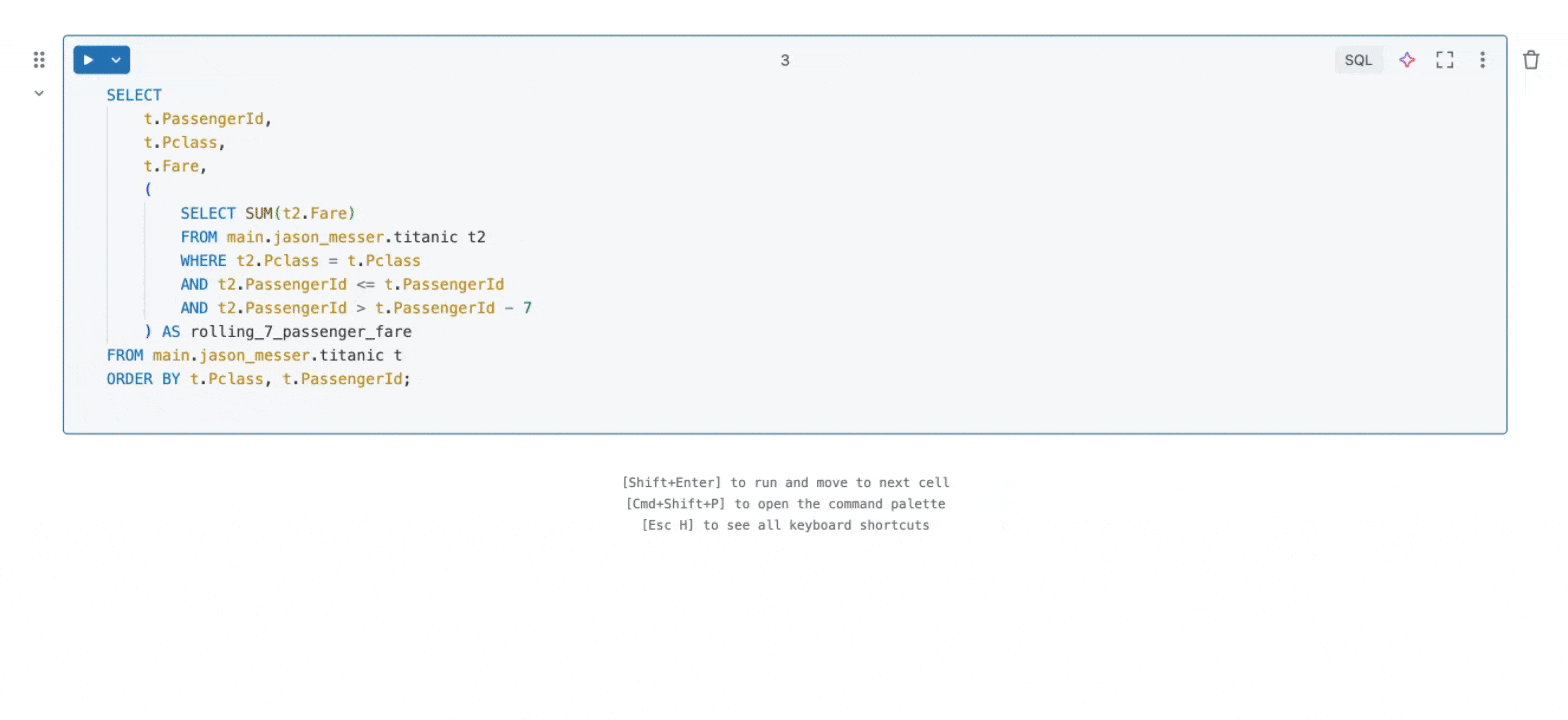 SQL window functions