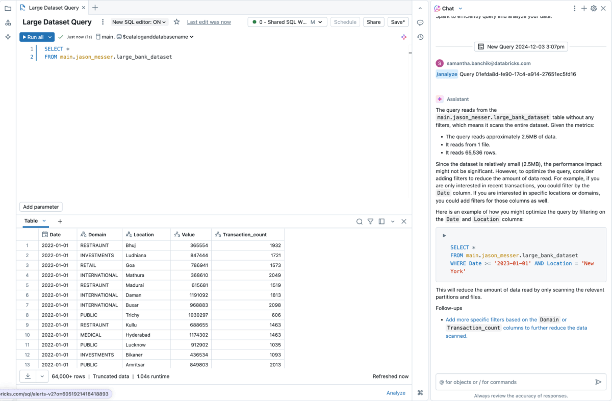 Databricks Assistant