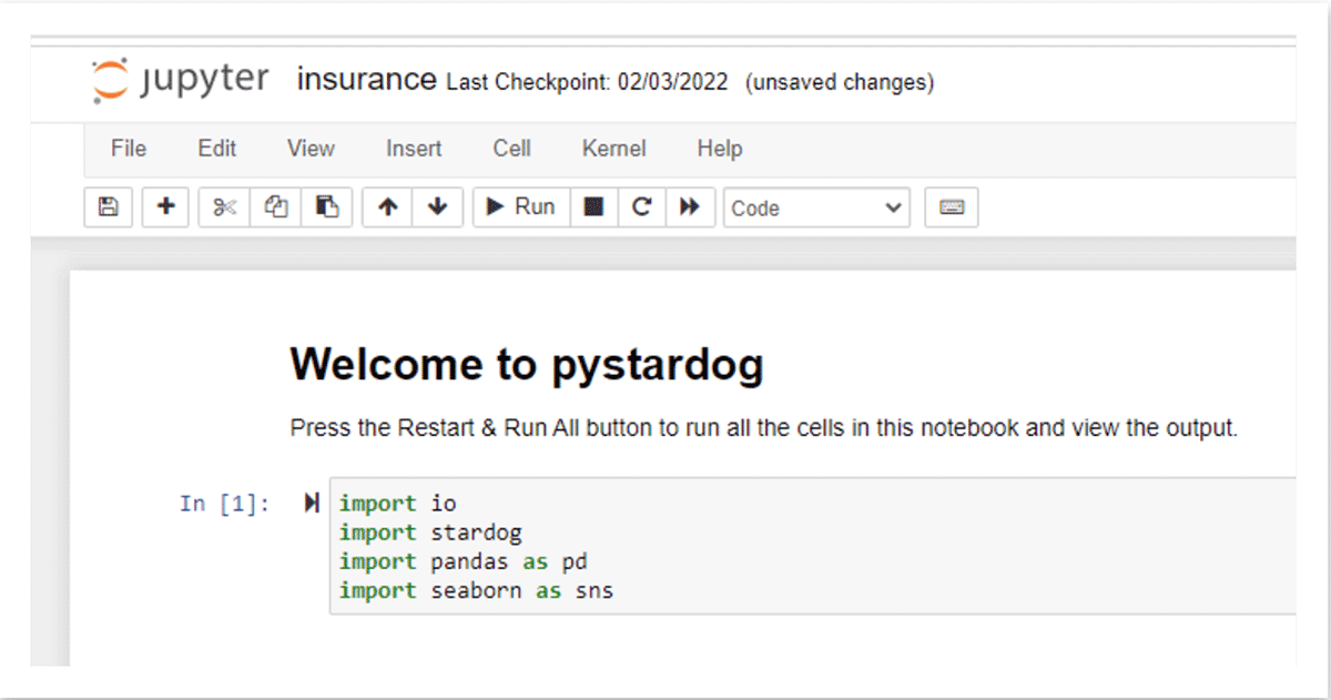 Data Science notebook in Databricks using pystardog to query data from the Knowledge Graph