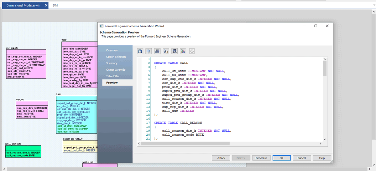 Steps to generate SQL DDLs