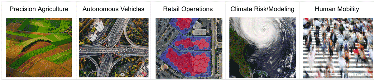 Geospatial use-cases across a variety of industries benefit from highly scalable solutions.