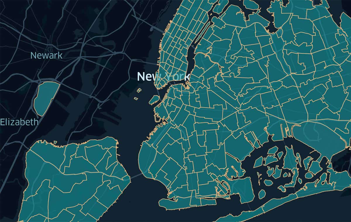 NYC Taxi Zone boundaries.