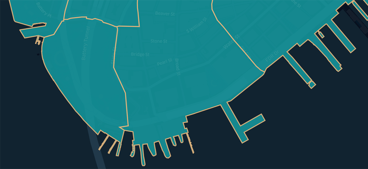 Example of the level of detail included in the NYC taxi zone dataset.
