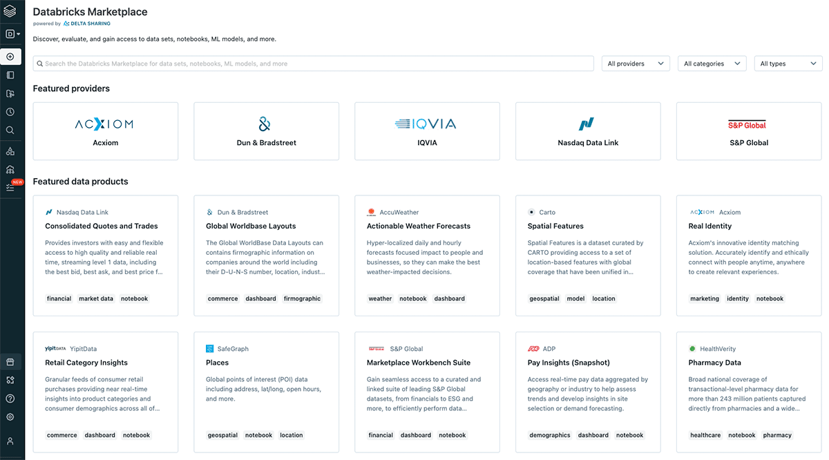 Figure 8: Databricks marketplace