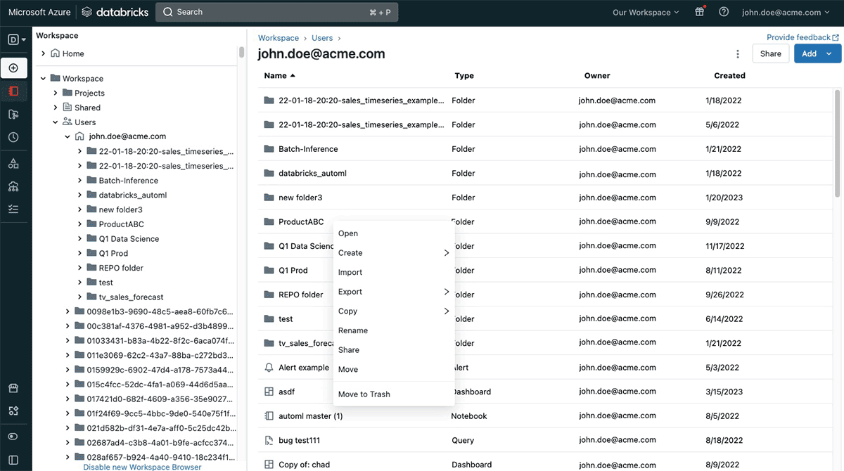 Preview the New Workspace Browser | Databricks Blog