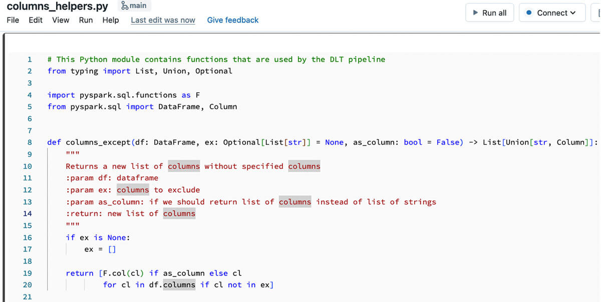 Figure: source code for a Python package