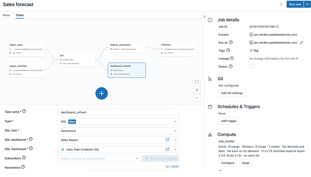 Databricks Forecasting New Workflows Features in April | Databricks Blog