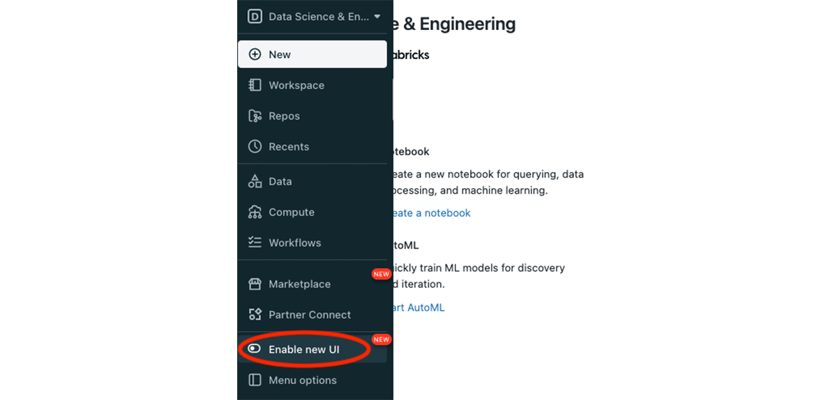 Find what you seek with the new navigation UI | Databricks Blog