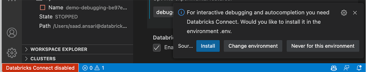 Install DB Connect into your virtual environment