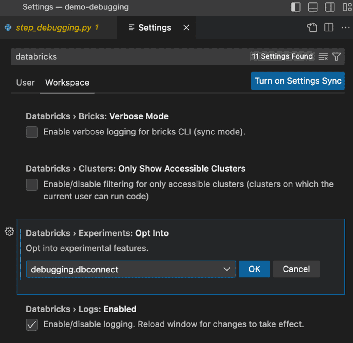Enable DB Connect in Visual Studio Code