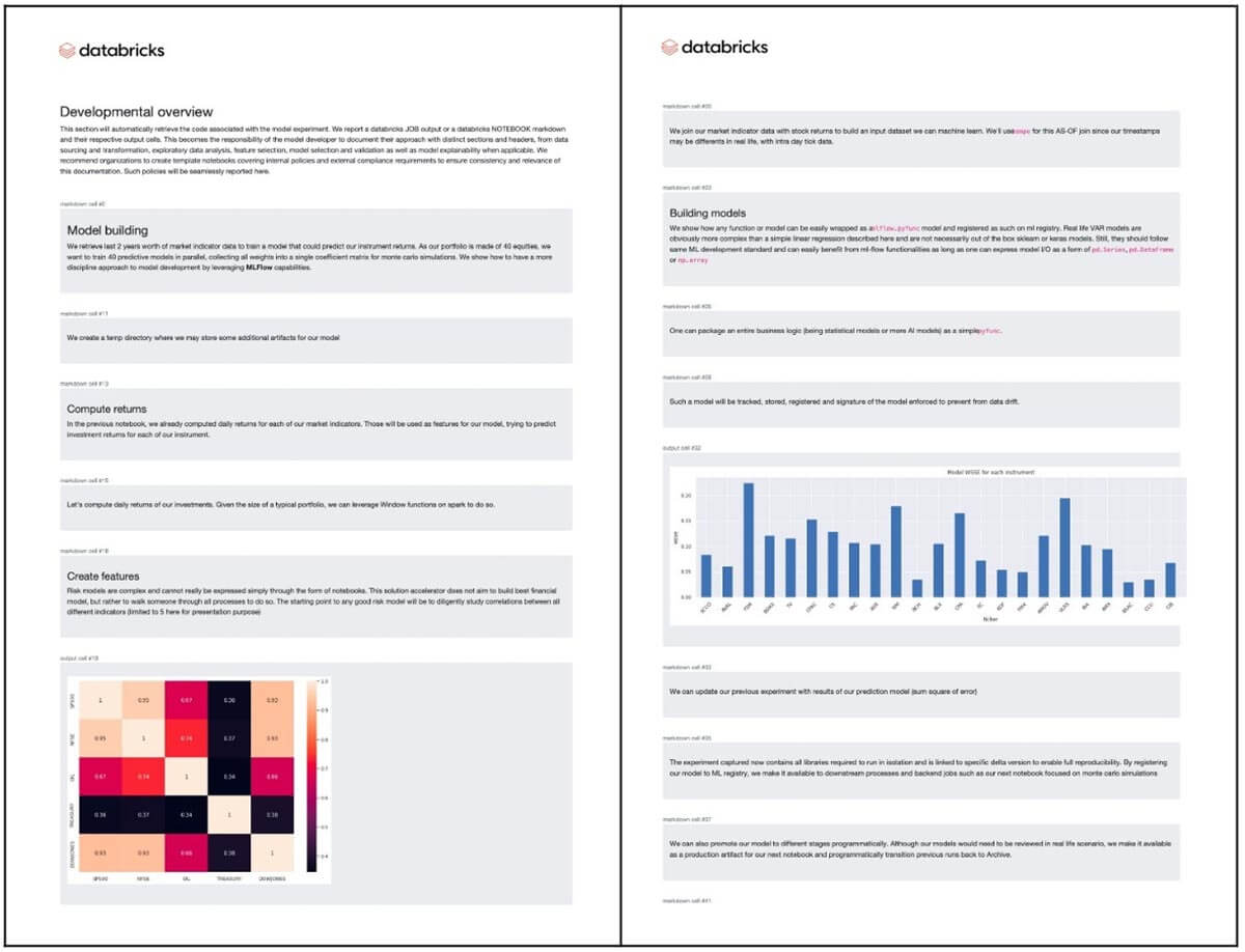 Example of model documentation reporting the conceptual soundness for a value at-risk calculation