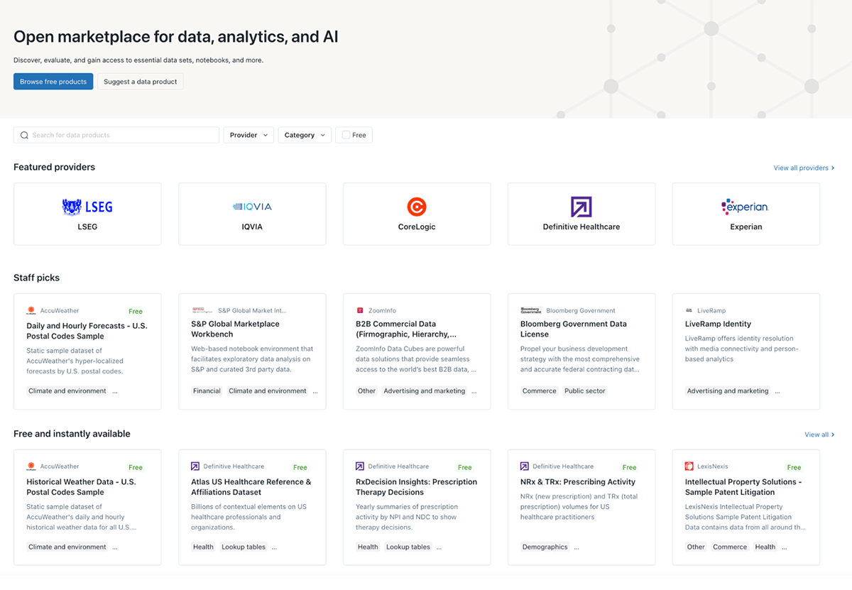 Databricks Open Marketplace