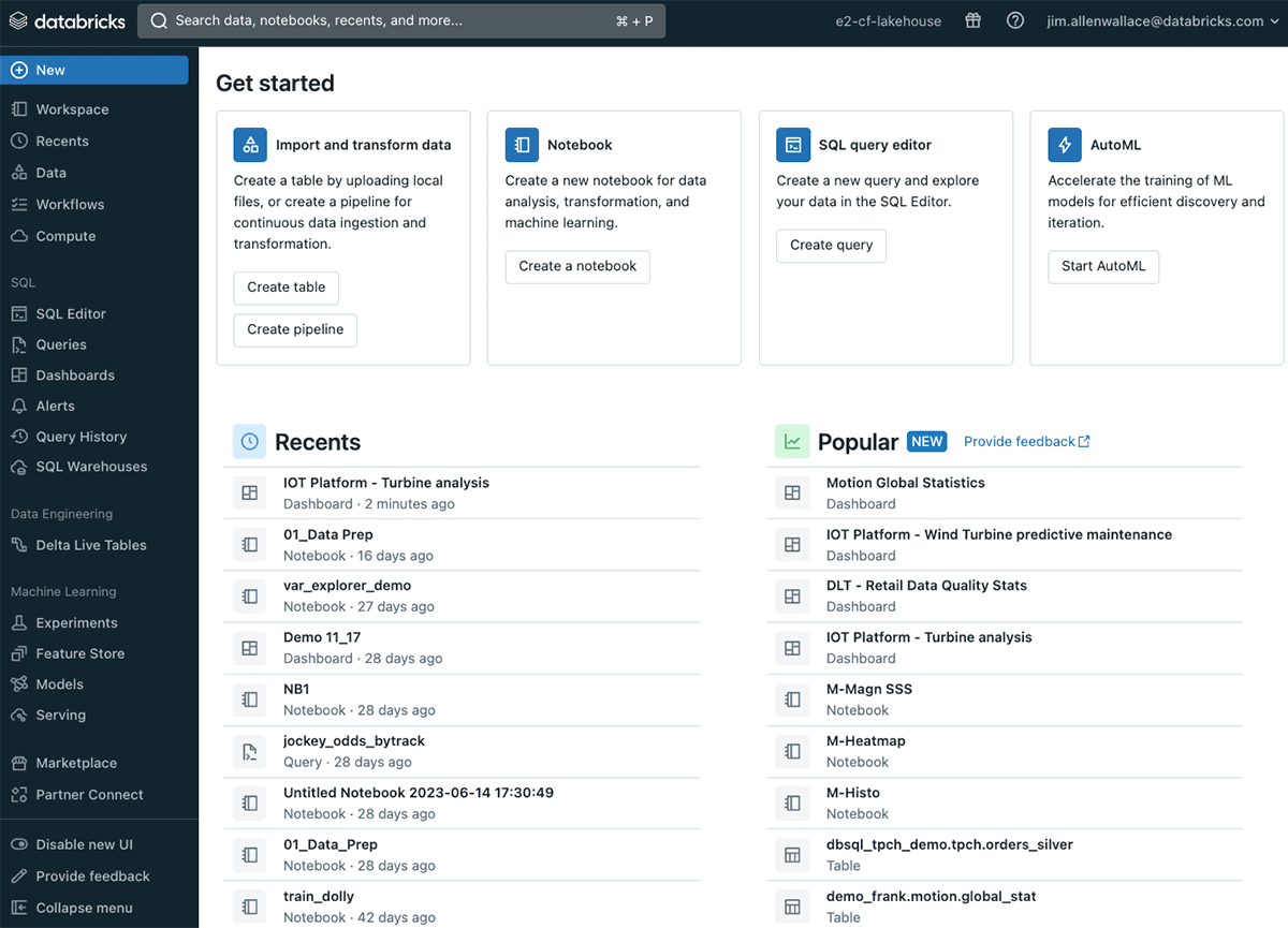 The Improved Databricks Navigation is Enabled for Everyone