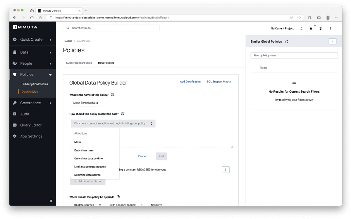 Example of a Data Policy in Immuta