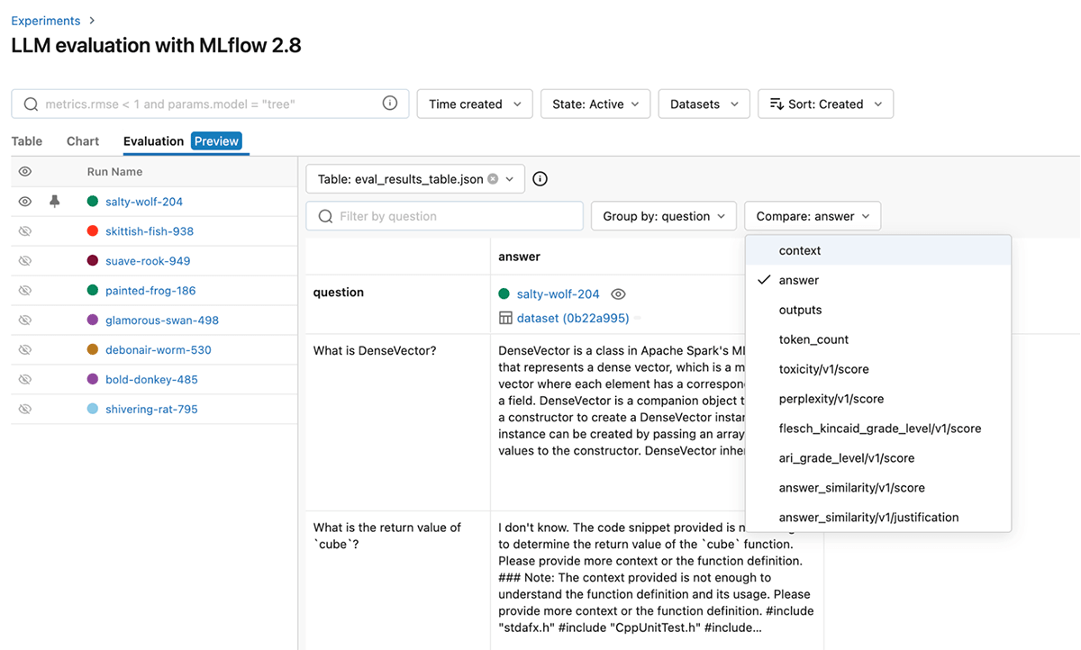 MLflow UI