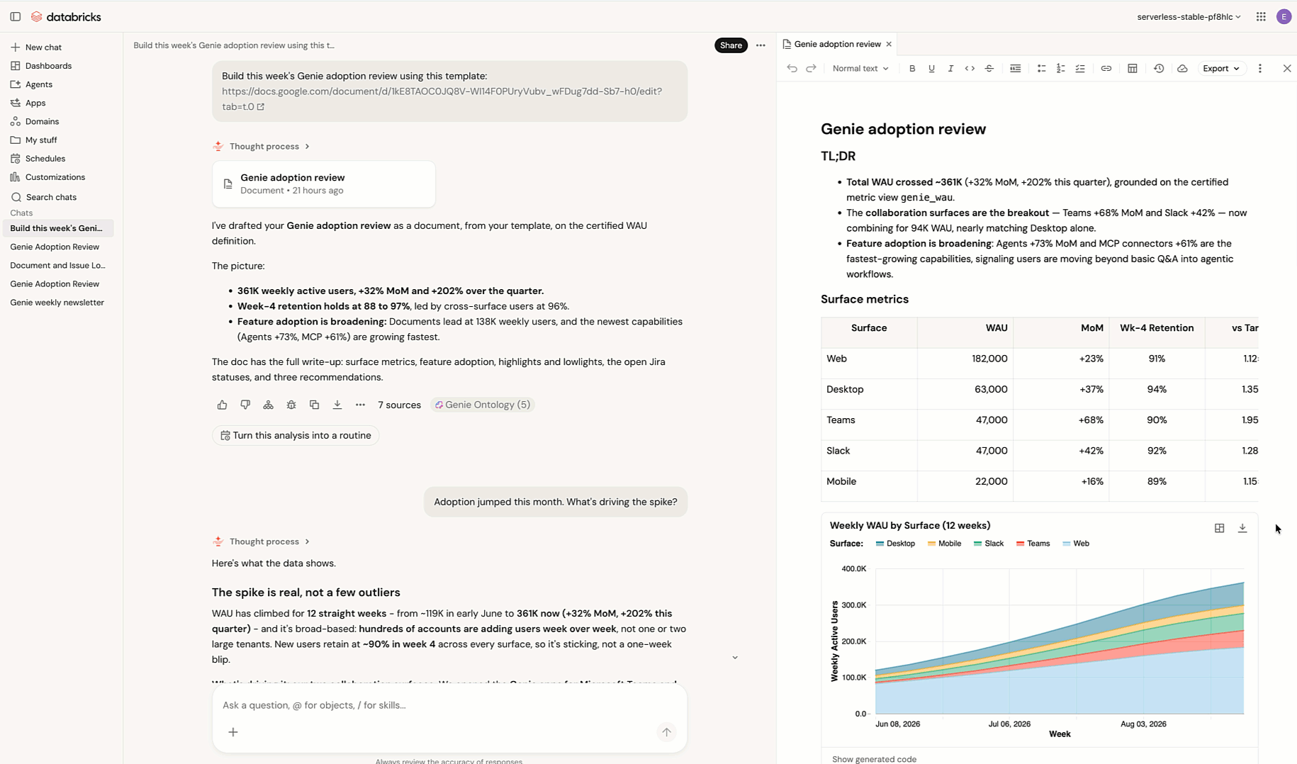 Reviewing a document in Genie One