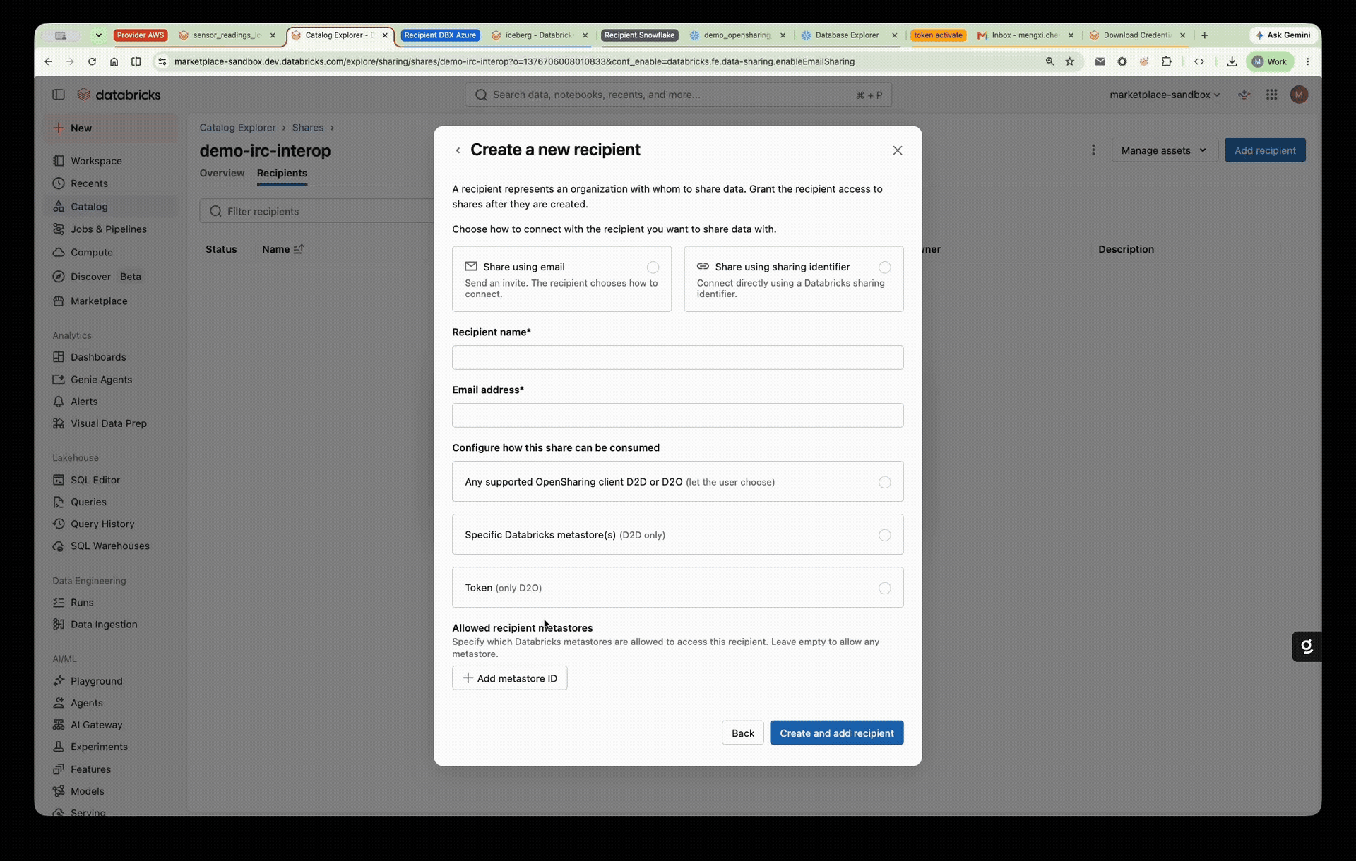 email sharing