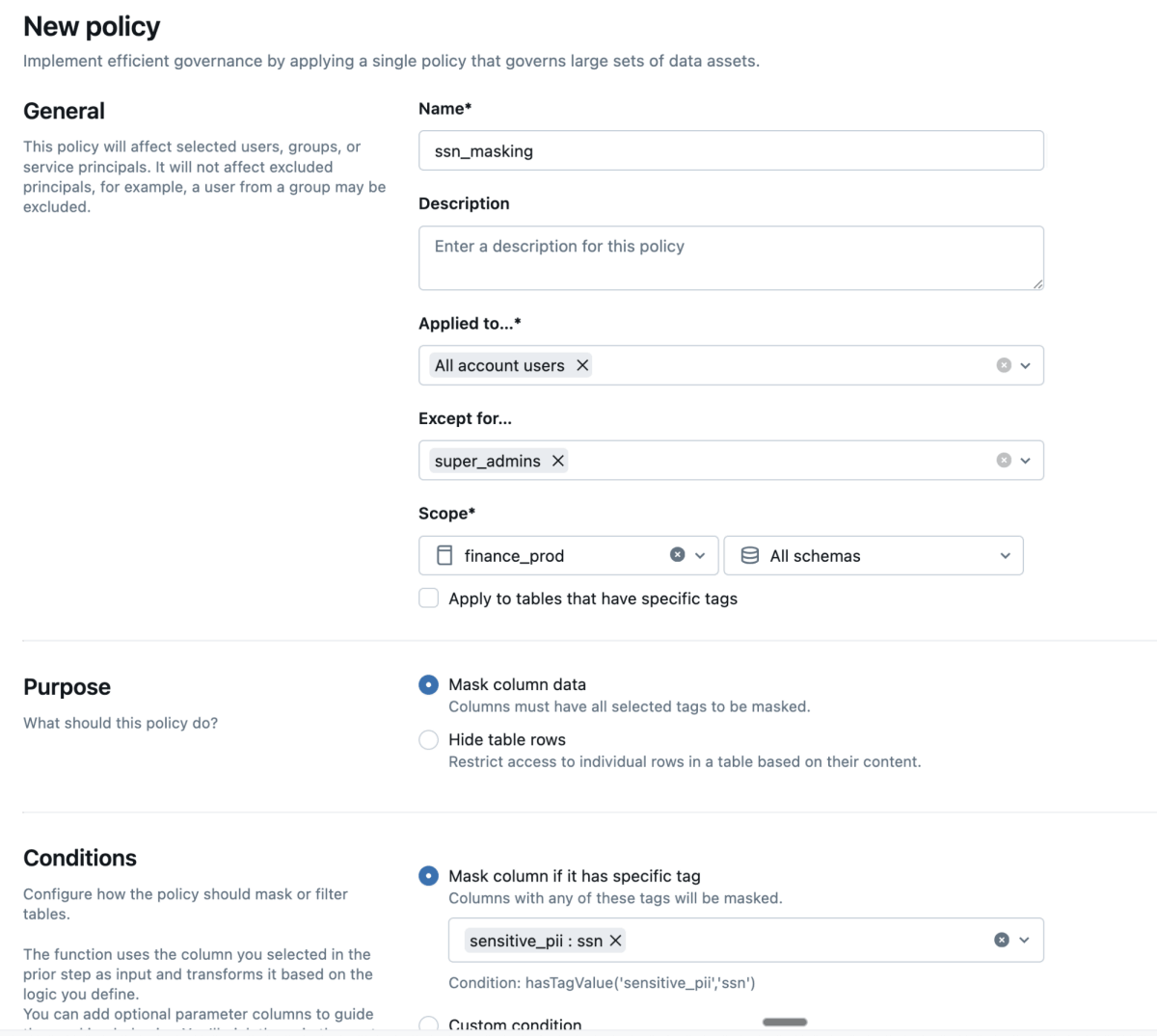 L'ABAC fonctionne dans Unity Catalog