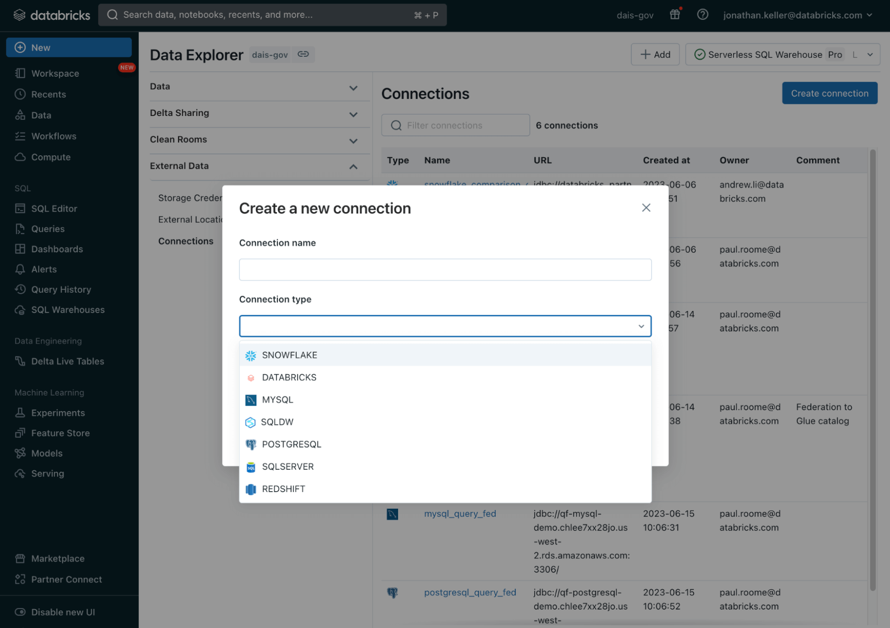 Connect to external data sources from Unity Catalog