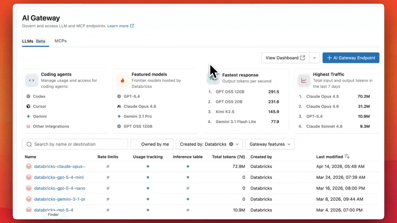 AI Gateway endpoint configuration