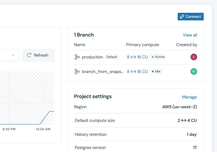 Set your compute boundaries in the Lakebase UI